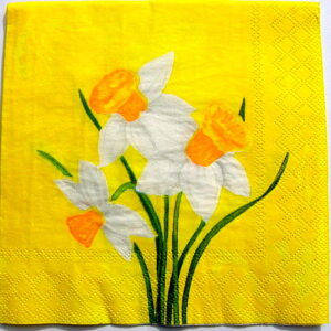 servetel hartie cu narcise galbene 0355