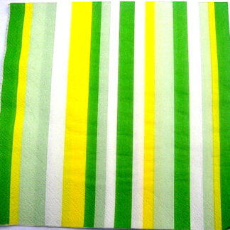 servetel hartie cu dungi galben ,verde si alb  0321