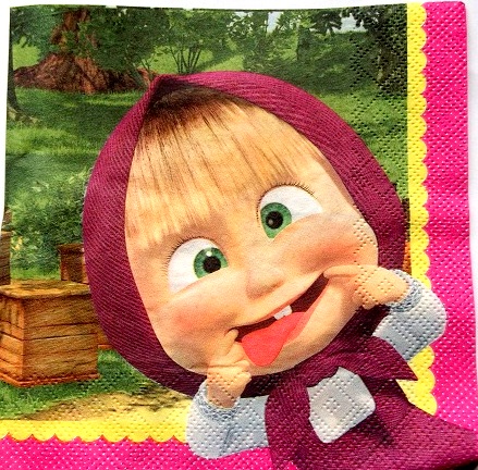 servetel hartie cu Masha and the bear 0470
