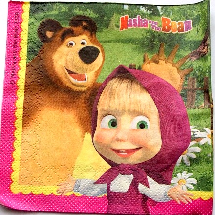 servetel hartie cu Masha and the bear 0470