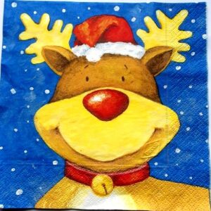 servetel hartie cu renul lui mos craciun 0490