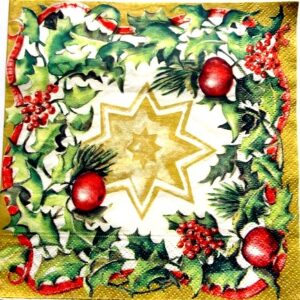 servetel hartie cu aranjament craciun 0492