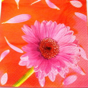 servetel hartie cu gherbera roz 0525