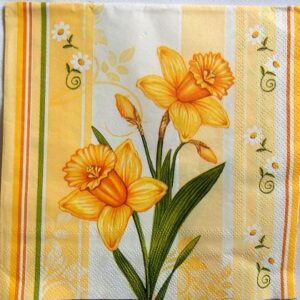 servetel hartie cu narcise galbene 0540