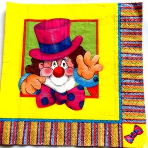 servetel hartie cu desene animate cu claun 0561