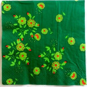 servetel hartie cu flori vernil cu rosu 0601