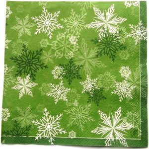 servetel hartie cu stele pe fond verde 0683