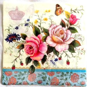 servetel hartie cu trandafiri 0703