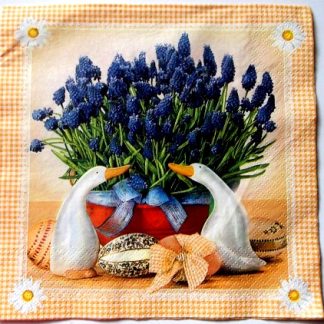 servetel hartie cu flori albastre 0716