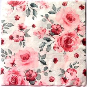 servetel hartie cu trandafiri 0720