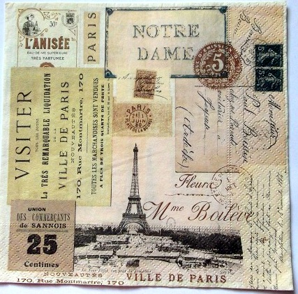 Servetel hartie cu PARIS 0747