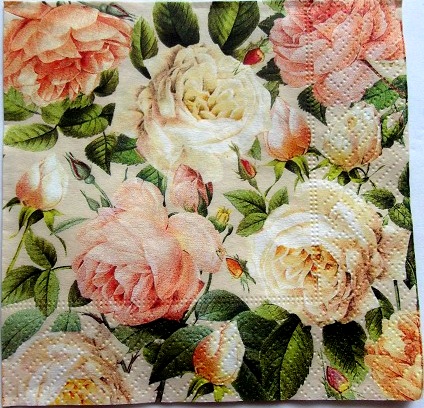 servetel hartie cu trandafiri 0786