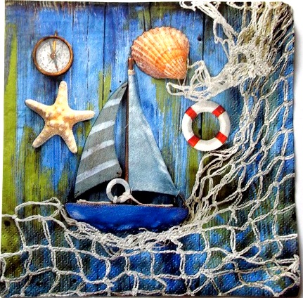 servetel hartie cu motiv marin 0810