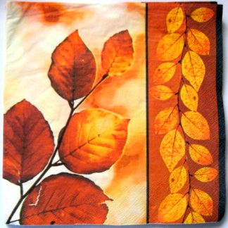 servetel hartie cu bordura bej cu frunze  0908