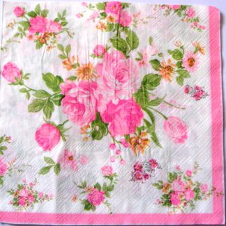 servetel hartie cu trandafiri 0946