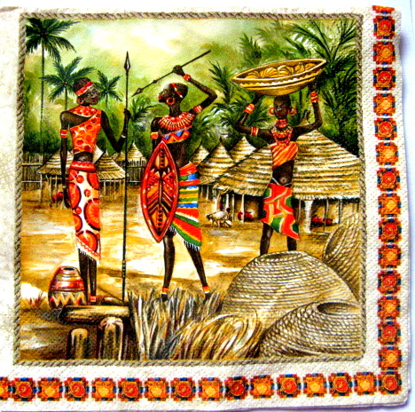 servetel hartie cu tematica africana 1003