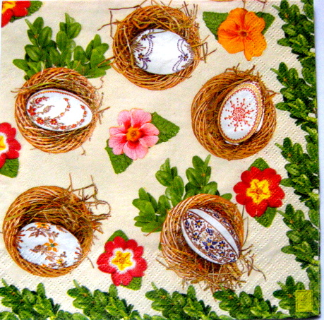 servetel hartie cu oua incondeiate , servetel de pasti 1032