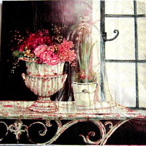 servetel hartie cu terasa cu flori  1038