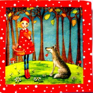 servetel hartie cu desene animate cu scufita rosie 1042