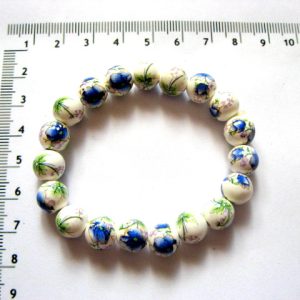 margele portelan cu flori albastre 51859