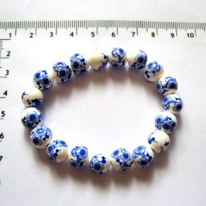 margele portelan cu flori albastre25587