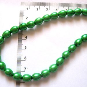 perle sticla verde deschis lacrima 51946