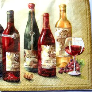 servetel hartie cu sticle  de vin 1081