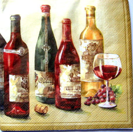 servetel hartie cu sticle de vin 1081