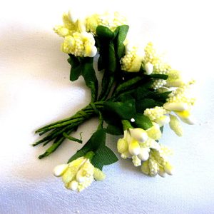 Stamine artificiale decorative alb verde 51899