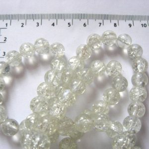 Margele sticla crackle, sferice transparente 52083