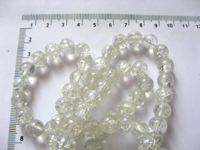 Margele sticla crackle, sferice transparente 52083