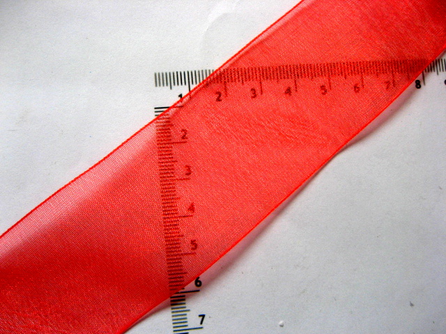 Panglica organza rosu 40 mm 52253
